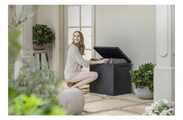 Sivý záhradný úložný box City – Keter