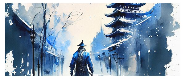 Obraz - Samuraj, aquarel (120x50 cm)