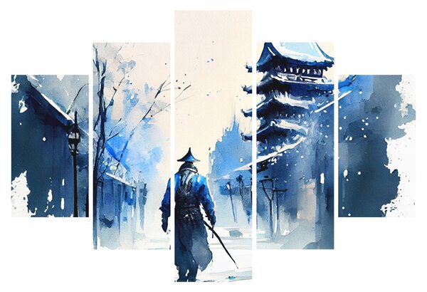 Obraz - Samuraj, aquarel (150x105 cm)