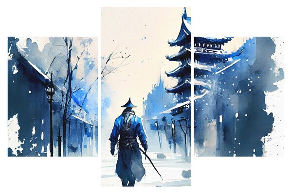 Obraz - Samuraj, aquarel (90x60 cm)