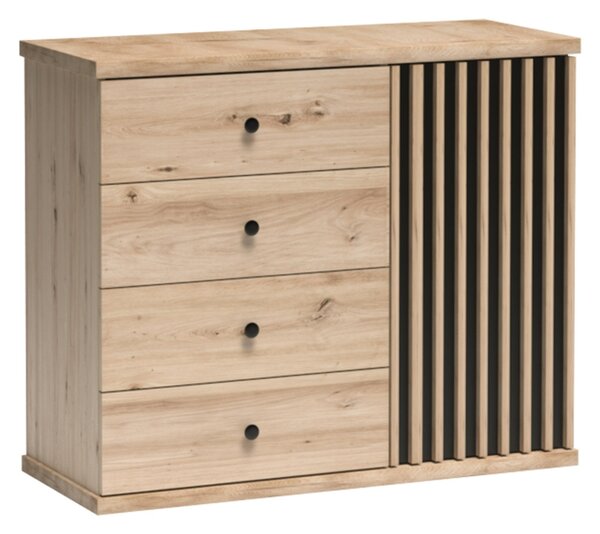 Mirjan24 Komoda so zásuvkami Sigeren SG05, Farby:: dub artisan / dub artisan + čierna 5903211090547