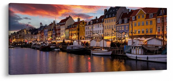 Obraz - Nyhavn, Kodaň (120x50 cm)