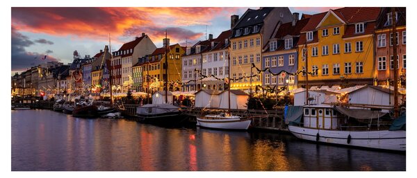 Obraz - Nyhavn, Kodaň (120x50 cm)