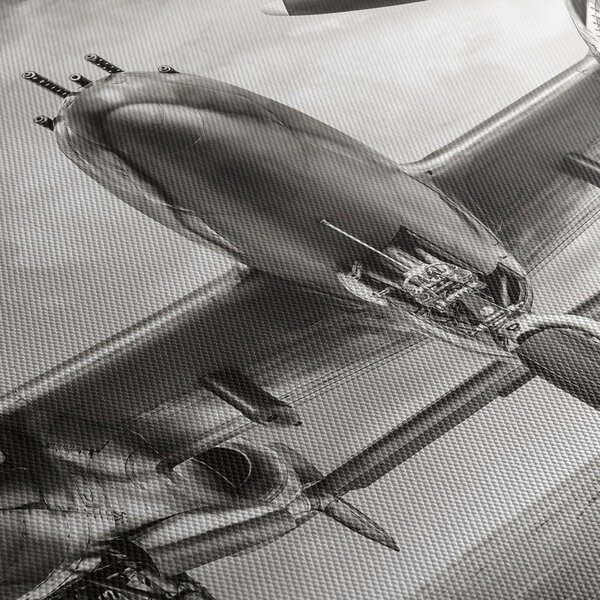 Obraz - Warbird (s hodinami) (90x30 cm)