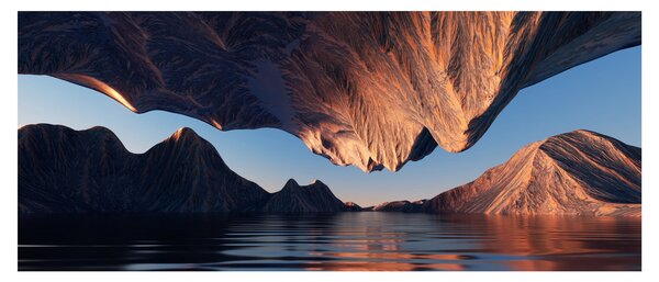 Obraz - 3D útesy (120x50 cm)