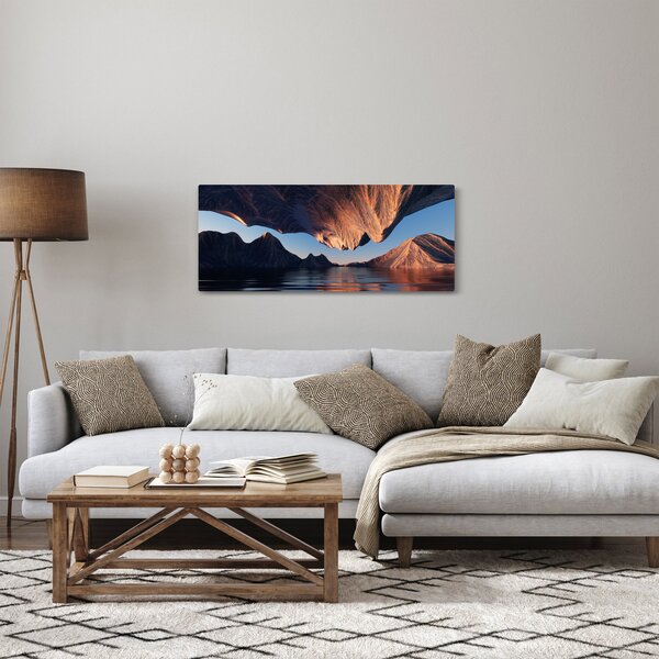 Obraz - 3D útesy (120x50 cm)