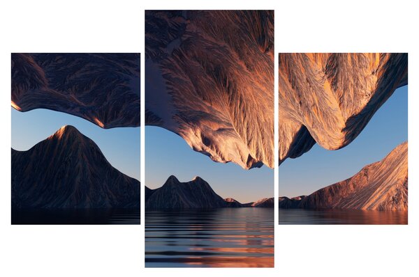 Obraz - 3D útesy (90x60 cm)