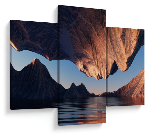 Obraz - 3D útesy (90x60 cm)