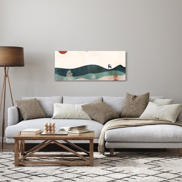 Obraz - Ilustrovaná krajina (120x50 cm)
