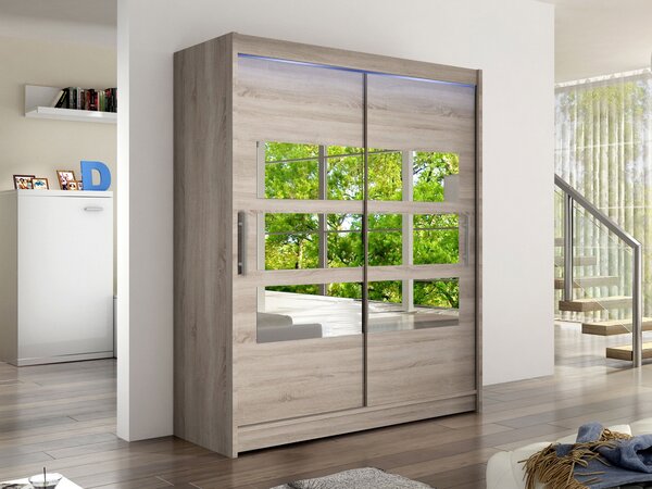 Mirjan24 Skriňa Presto VII, Farby: kašmír, Osvetlenie: osvetlenie LED RGB - farebné 5903211404993