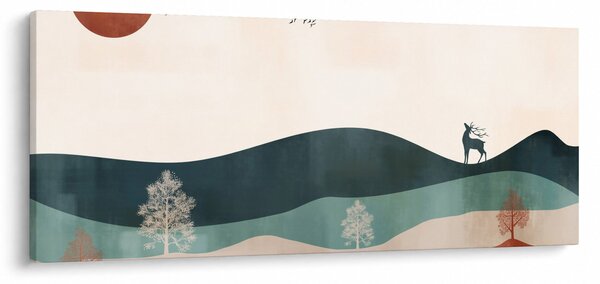 Obraz - Ilustrovaná krajina (120x50 cm)