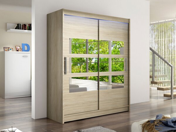 Mirjan24 Skriňa Presto VII, Farby: kašmír, Osvetlenie: osvetlenie LED RGB - farebné 5903211404993