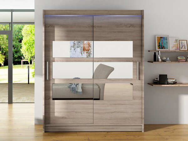 Mirjan24 Skriňa Presto VII, Farby: kašmír, Osvetlenie: osvetlenie LED RGB - farebné 5903211404993