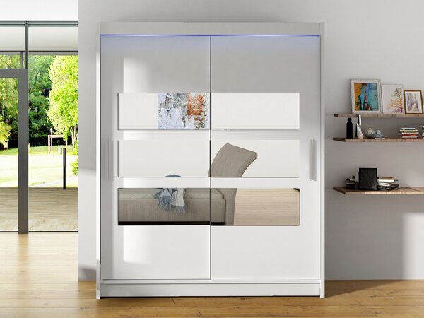 Mirjan24 Skriňa Presto VII, Farby: kašmír, Osvetlenie: osvetlenie LED RGB - farebné 5903211404993