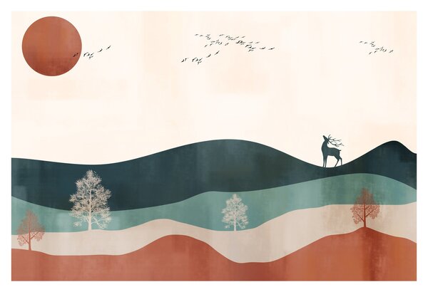 Obraz - Ilustrovaná krajina (90x60 cm)