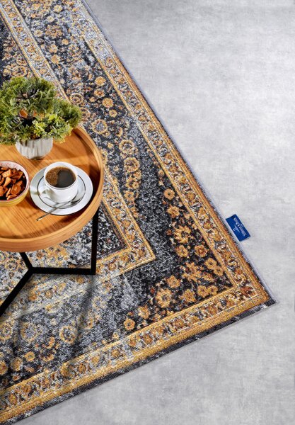 Koberec Villeroy & Boch Kollektion 1767 Martha antracitový / zlatý