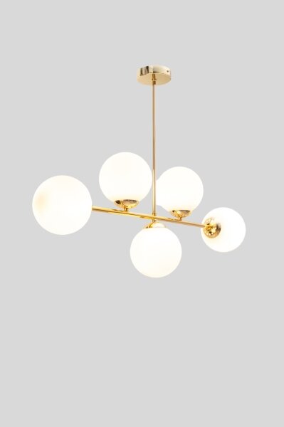 Luster na tyči FIRA 5xE27/60W/230V zlatá