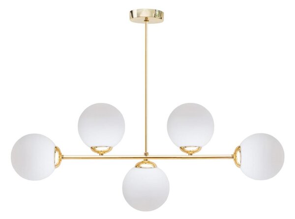 Luster na tyči FIRA 5xE27/60W/230V zlatá