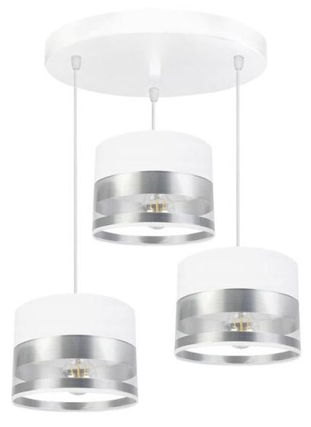 Luster na lanku MILO 3xE27/60W/230V strieborná