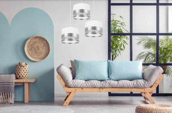 Luster na lanku MILO 3xE27/60W/230V strieborná