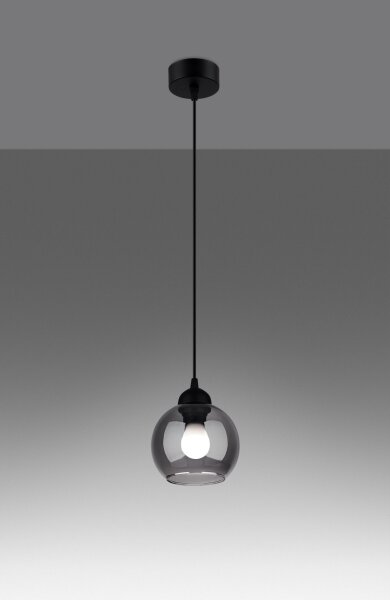 Sollux SL.1141 - Luster na lanku ALINO 1xE27/60W/230V čierna