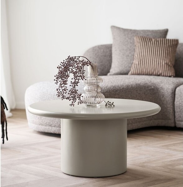 Krémový okrúhly konferenčný stolík ø 80 cm Nagano – House Nordic