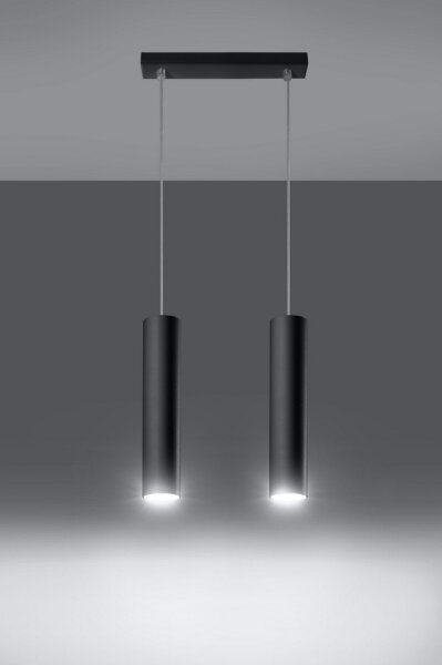 Sollux SL.0328 - Luster na lanku LAGOS 2 2xGU10/10W/230V čierna