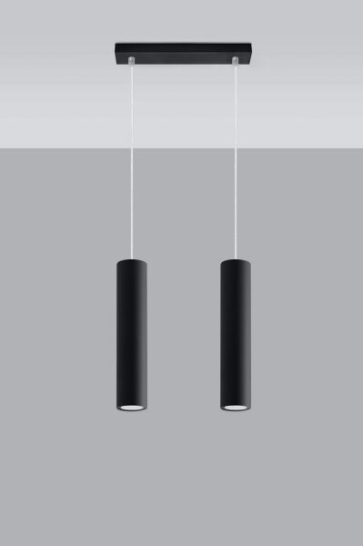 Sollux SL.0328 - Luster na lanku LAGOS 2 2xGU10/10W/230V čierna