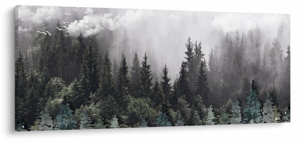 Obraz - Les s ilustrovanými prvkami (120x50 cm)