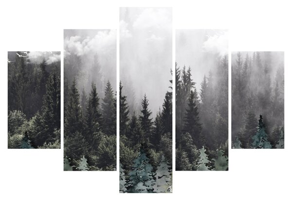Obraz - Les s ilustrovanými prvkami (150x105 cm)