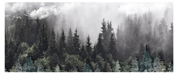 Obraz - Les s ilustrovanými prvkami (120x50 cm)