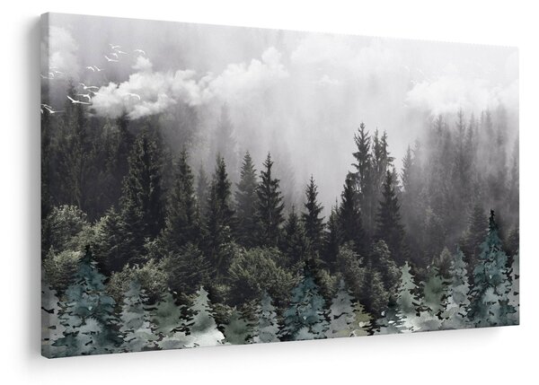 Obraz - Les s ilustrovanými prvkami (90x60 cm)