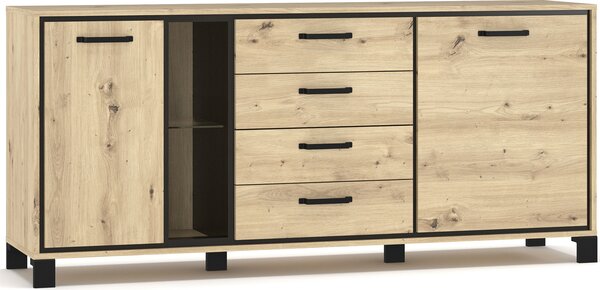 Nabbi Dvojdverová komoda so zásuvkami Vinap CH-2D4DRWRS - dub artisan / wenge tmavá