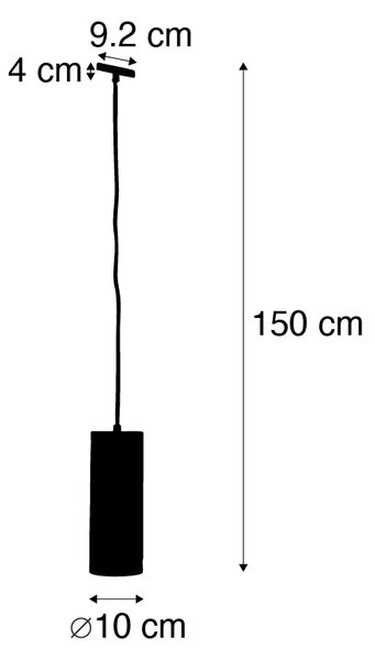 Dizajnová závesná lampa čierna vrátane 1-fázového koľajnicového adaptéra - Slimline Tubo