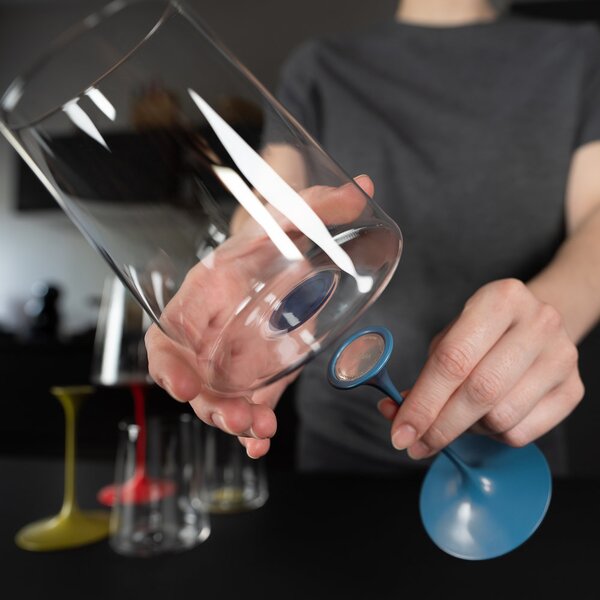 Sada 2 pohárov na červené víno + 2 stopiek Trebonn SplitGlass Barva: Modrá
