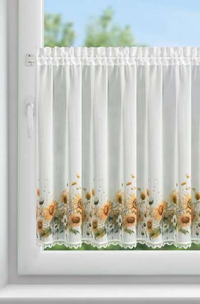 KRÁTKA ZÁCLONA NA PÁSKE SUNFLOWER 150X70 CM KVETY