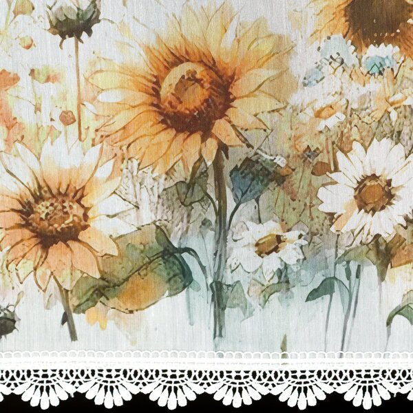 KRÁTKA ZÁCLONA NA PÁSKE SUNFLOWER 150X40 CM KVETY