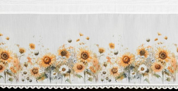 KRÁTKA ZÁCLONA NA PÁSKE SUNFLOWER 150X40 CM KVETY