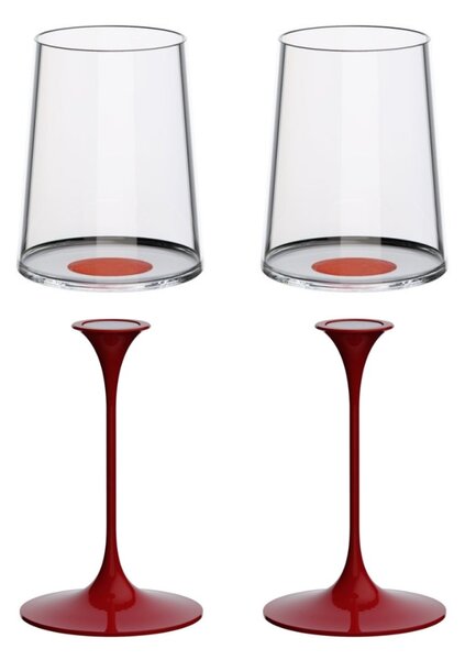 Sada 2 pohárov na biele víno + 2 stopiek Trebonn SplitGlass, 2 ks Barva: Červená