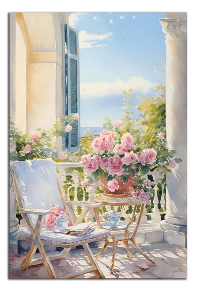 Obraz na plátne Posedenie na balkóne