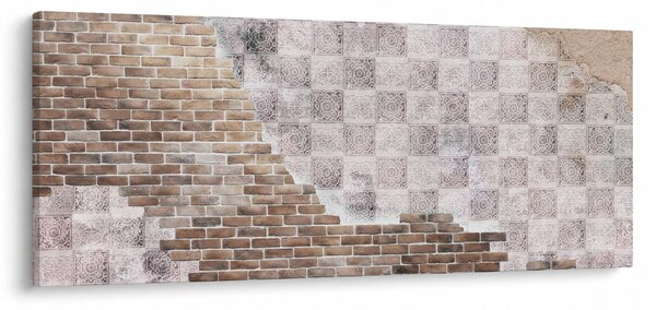 Obraz - Tehlový múr (120x50 cm)