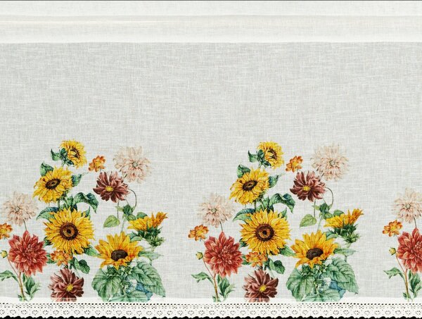 KRÁTKA ZÁCLONA NA PÁSKE ADELA 150X60 CM KVETY