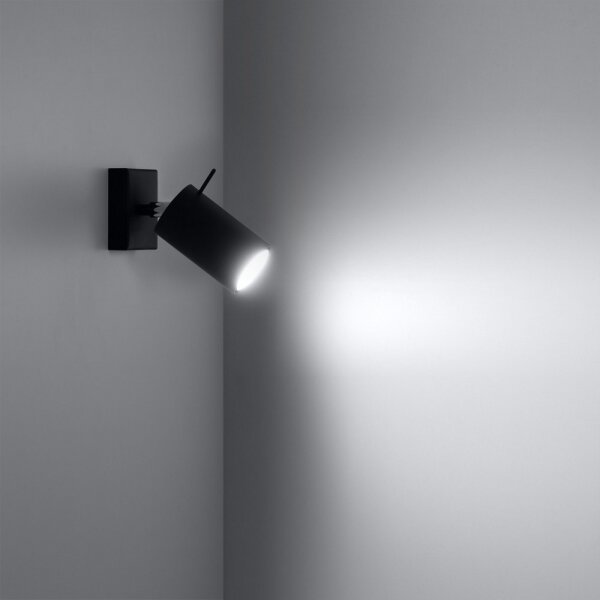 Sollux SL.0091 - Nástenné bodové svietidlo RING 1xGU10/10W/230V čierna