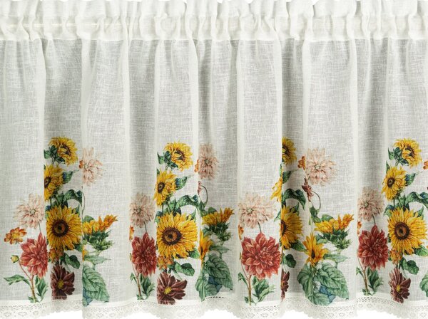 KRÁTKA ZÁCLONA NA PÁSKE ADELA 150X60 CM KVETY