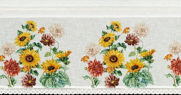 KRÁTKA ZÁCLONA NA PÁSKE ADELA 150X30 CM KVETY