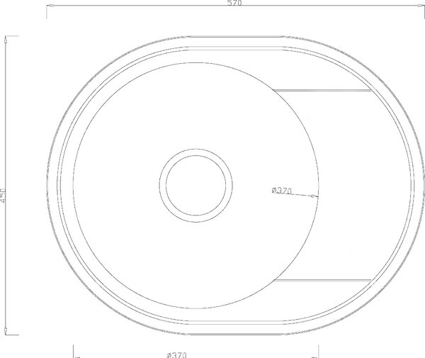 Erga HD, 1-komorový oceľový drez 570x450x160 mm s krátkym odkvapkávačom, dekor brúsený satén, ERG-MLS-HD5745S