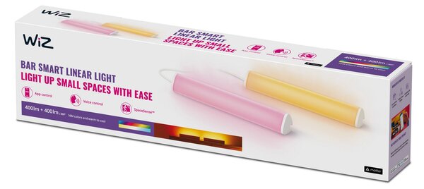 Stolové Lampa WiZ, Light Bar, stmievateľné, Biela, Obývacia izba, Plast, Moderný