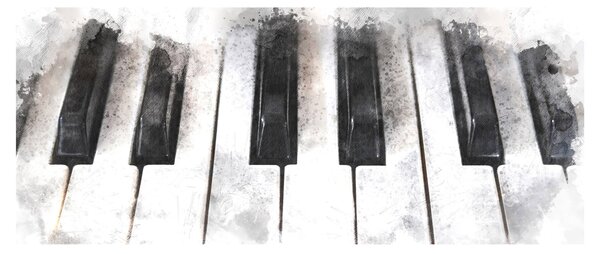 Obraz - Piano, aquarel (120x50 cm)