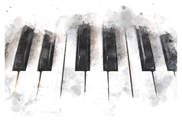 Obraz - Piano, aquarel (90x60 cm)