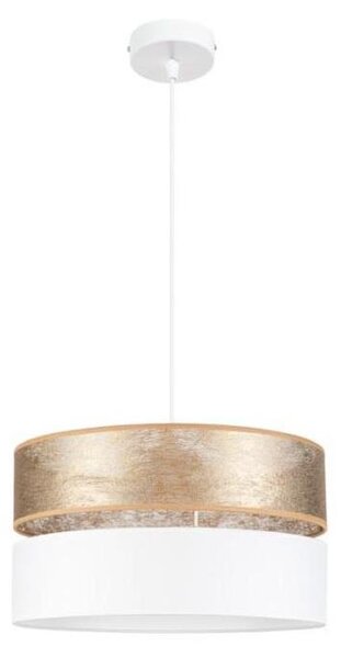 Luster na lanku LIMA 1xE27/60W/230V biela/zlatá
